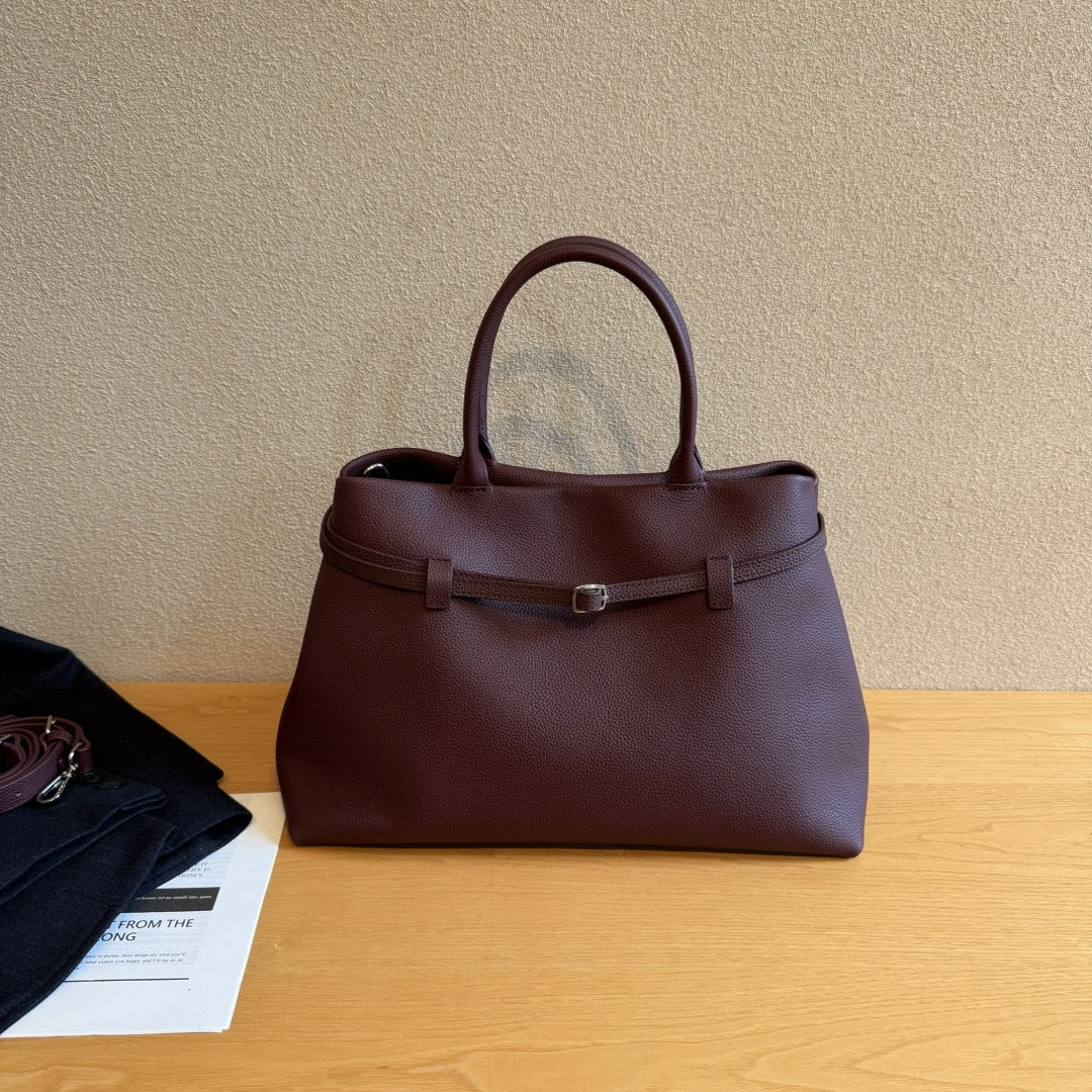 高级togo头层牛皮轻奢复古通勤包2024新款大容量手提包托特包包女