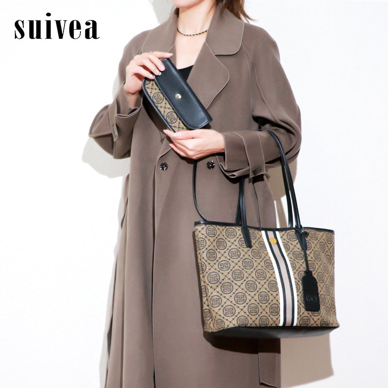 跨境大容量包包2025新款轻奢女包单肩子母包通勤百搭高级感托特包