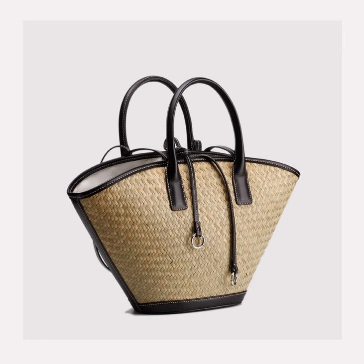 2024夏新款泰国手工草编包拉菲草度假手提包包单肩托特包女大容量