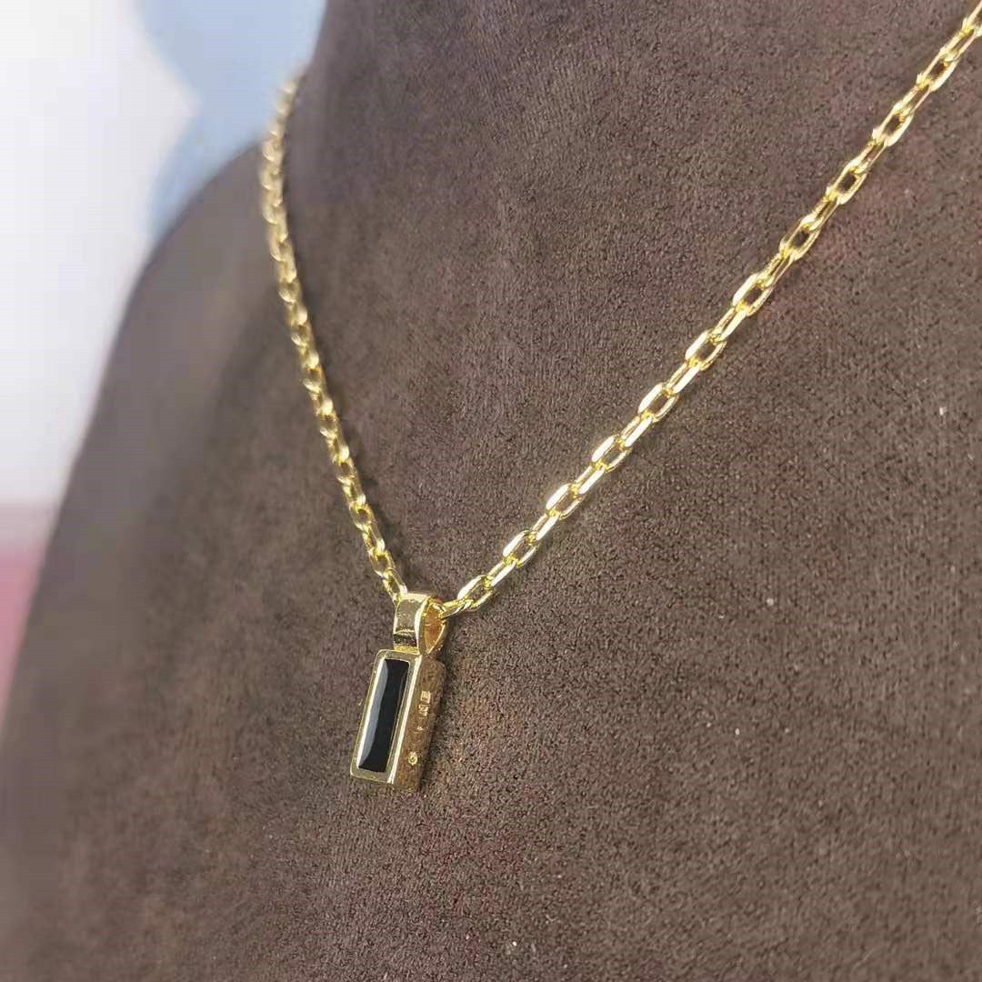 赛家2021新款方块锁骨链冷淡风高级感设计百搭吊坠简约叠戴项链女