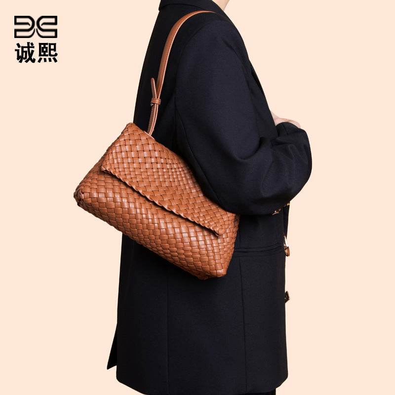 轻奢风高级感小众单肩腋下女包时尚手提包编织包包潮流百搭斜挎包