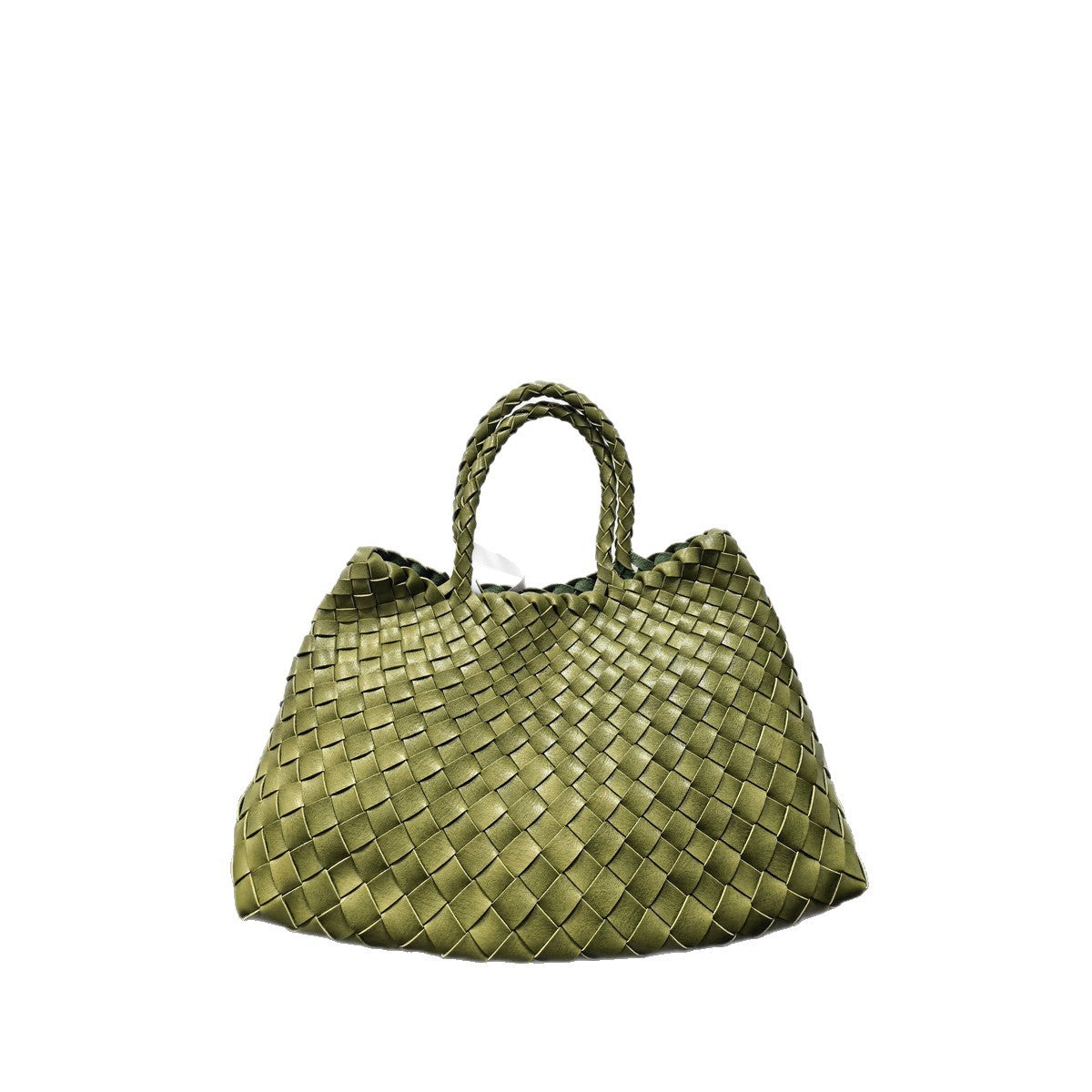 高级感纯色大容量子母手提包纯手工编织女包复古潮流菜篮子托特包