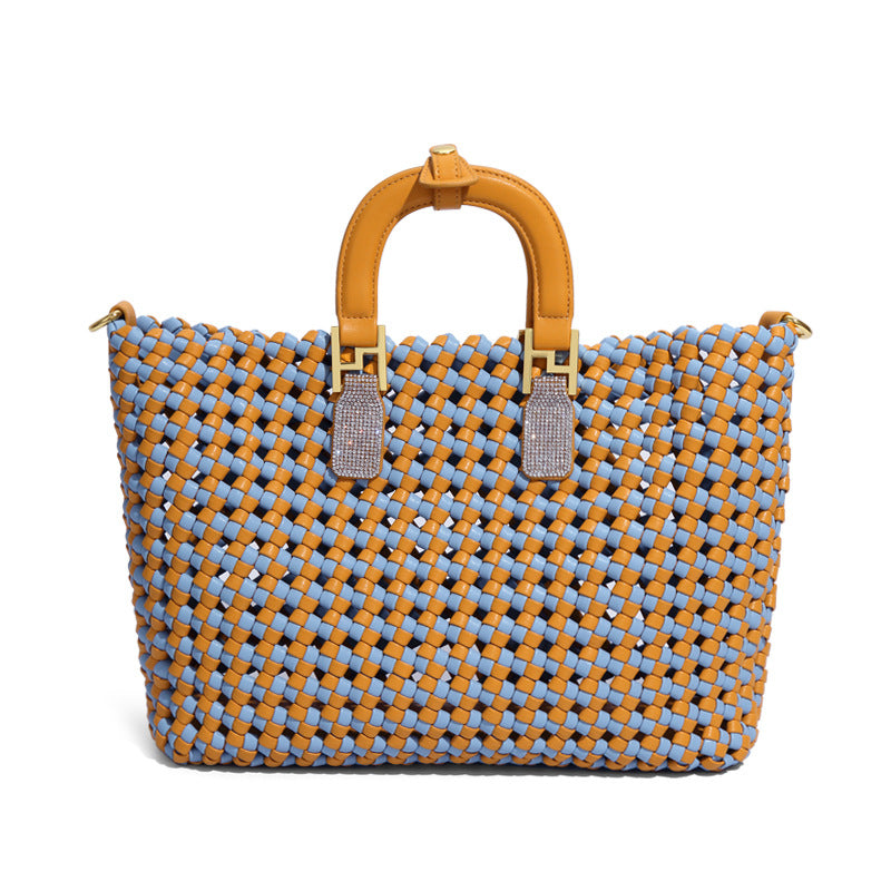 夏季休闲百搭大容量托特手提包手工编织包包简约三件套单肩斜挎包