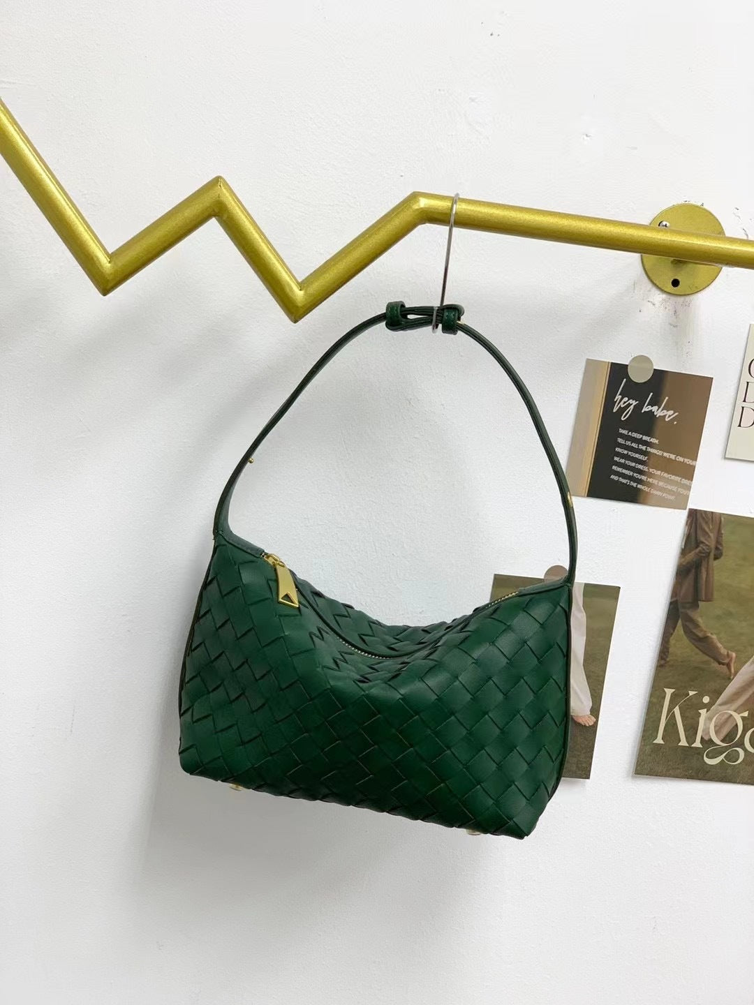 女士包包2023新款秋冬时尚简约休闲饭盒包手提编织女包单肩腋下包