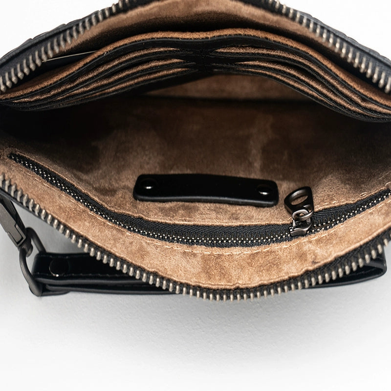 X&BV男手拿包真皮2020新款编织男包信封包商务休闲手抓包男手包男