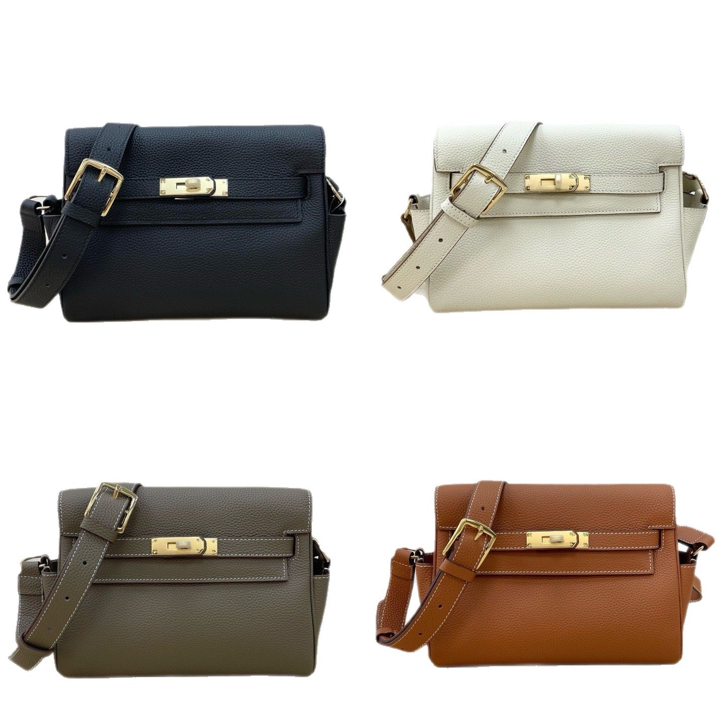 凯丽messenger邮差头层togo牛皮包百搭复古高级感单肩斜挎马鞍包