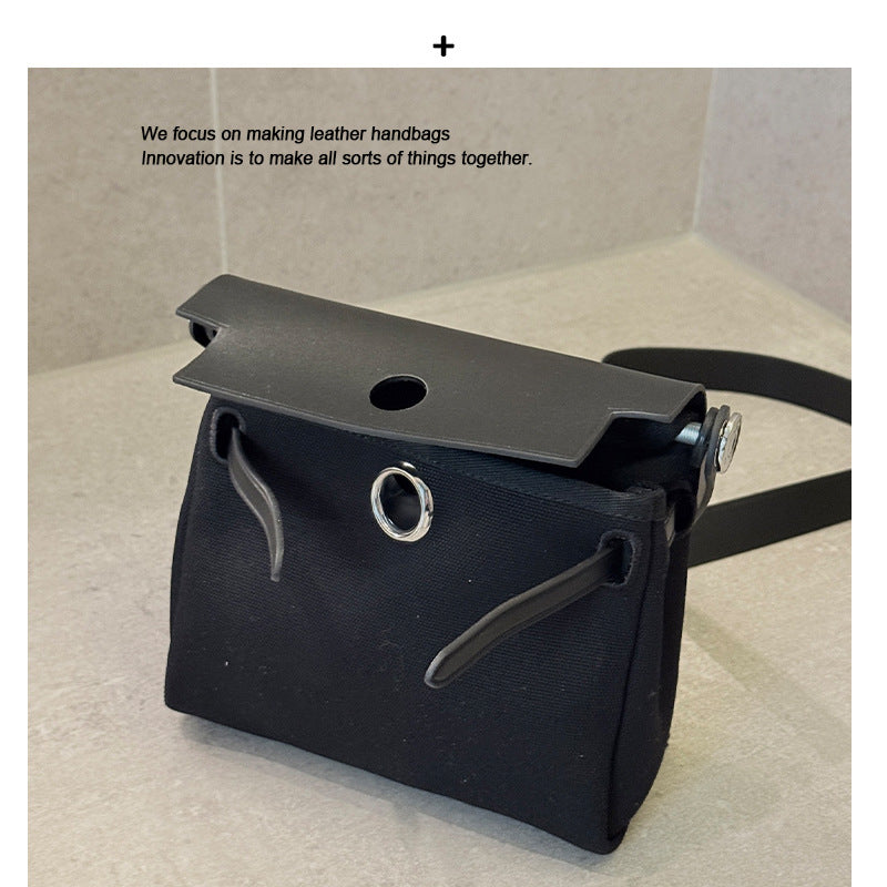 跨境批发2025春夏新款迷你mini内缝凯利女包帆布小方包单肩斜挎包