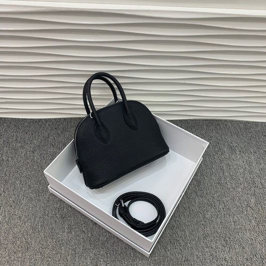 真皮贝壳包女包迷你小包高级感百搭时尚牛羊皮手提斜挎包保龄球包