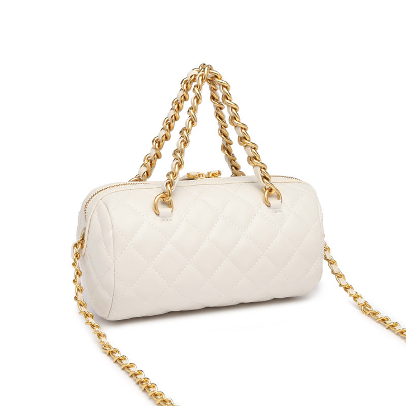 今年流行小众菱格链条枕头包夏季新款手提斜挎包网红爆款圆筒包女