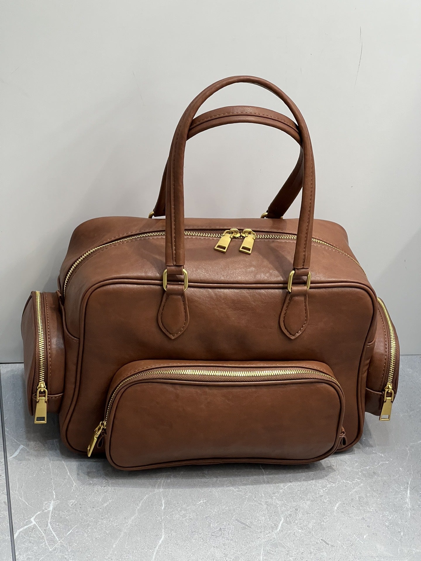 植鞣牛皮托特包大容量包包女式2024秋冬新款腋下单肩大包波士顿包