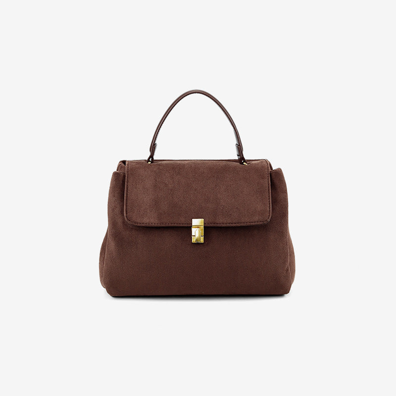 复古绒面托特包ins百搭通勤磨砂单肩斜挎包大容量邮差包一件代发