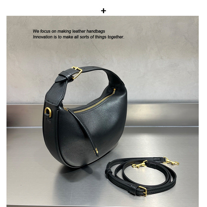 春夏简约腋下包单肩小众法棍包包女斜挎包2025新款半月包