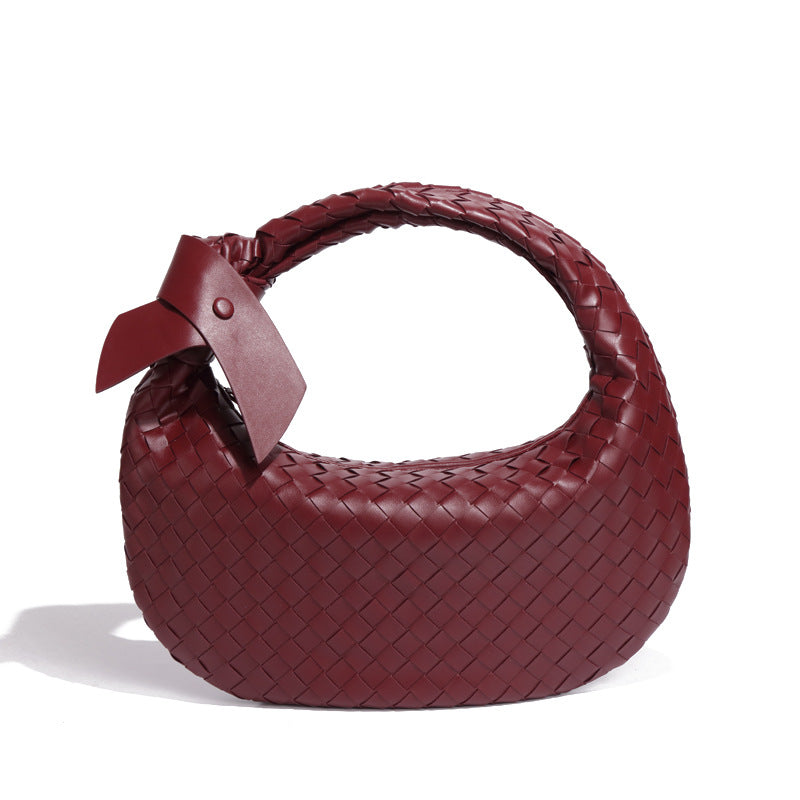 跨境潮流手工编织包包时尚休闲复古饺子包通勤百搭手拎女包单肩包