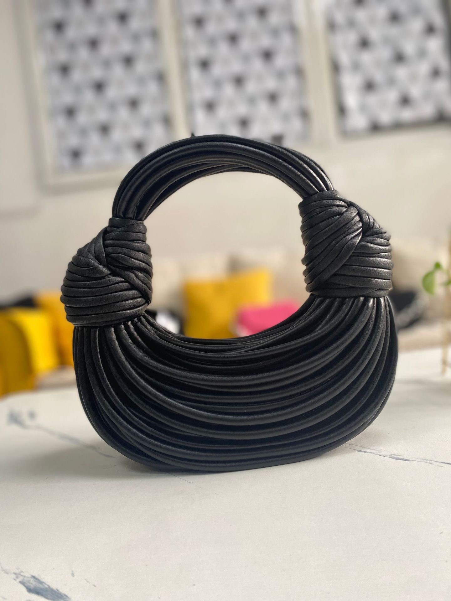 面条包手工编织绳结包小众设计打结拉面包面条包饺子云朵手提手拎