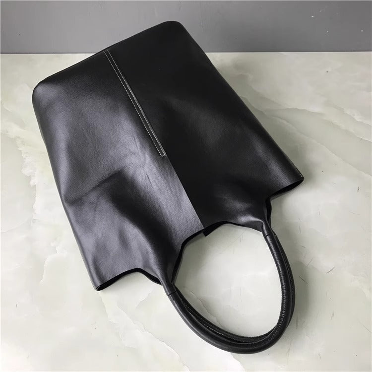 外贸工厂尾货真皮购物袋包慵懒潮托特包大容量通勤单肩腋下女包