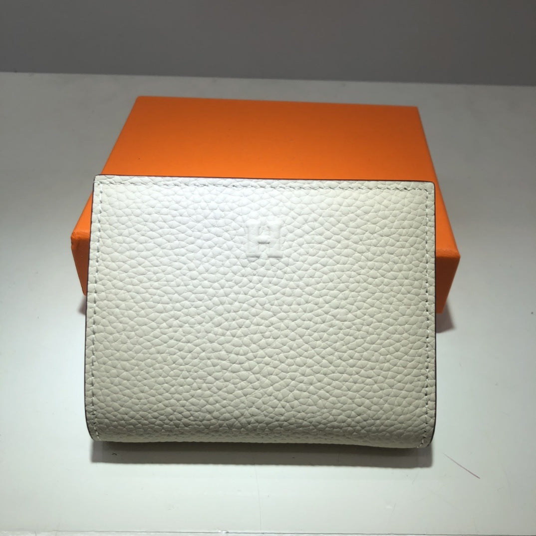 H家荔枝纹短款钱包 多功能凯莉链条包零钱包一体单肩斜挎小方包女