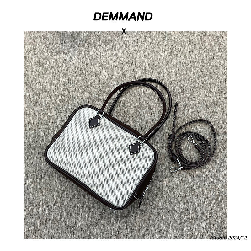 韩国手提小包包女2024新款春夏复古帆布小方包高级感百搭斜挎包女