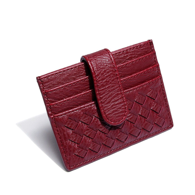 时尚超薄编织卡包纯色证件卡位卡槽证件位收纳小包便携式卡片卡套