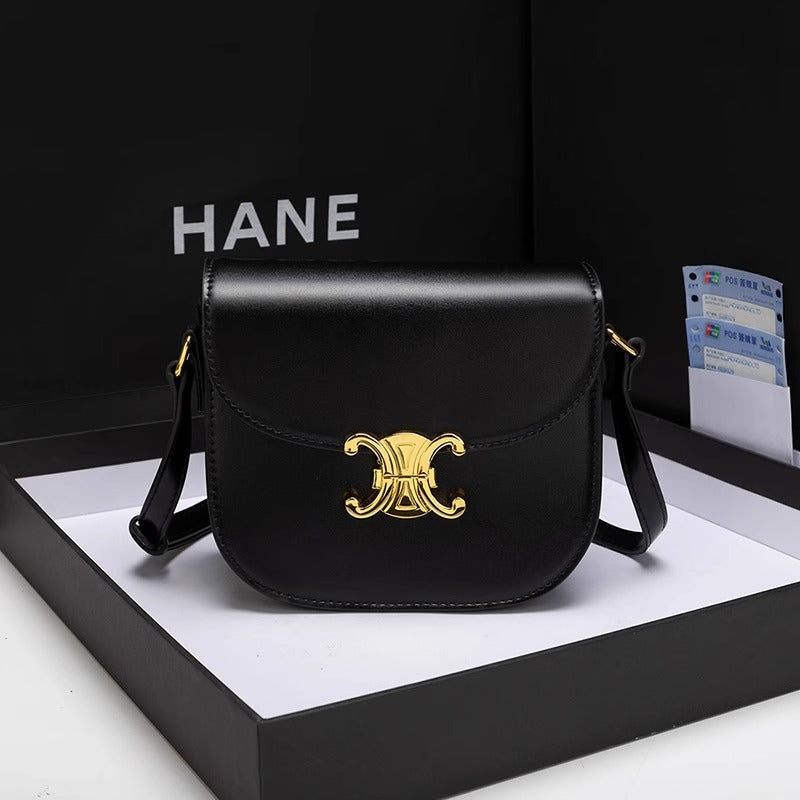 包包女2024新款高级感复古洋气真皮凯旋门豆腐包斜挎包半圆马鞍包