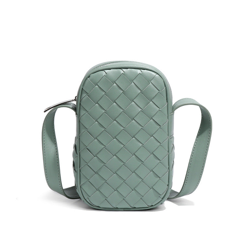 厂家直销夏季新款竖款手机包2025编织单肩包迷你小包多功能斜挎包