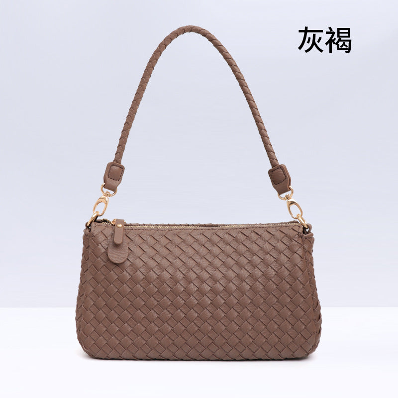 女包2024新款手工编织斜挎单肩包简约时尚腋下包手提包包一件代发