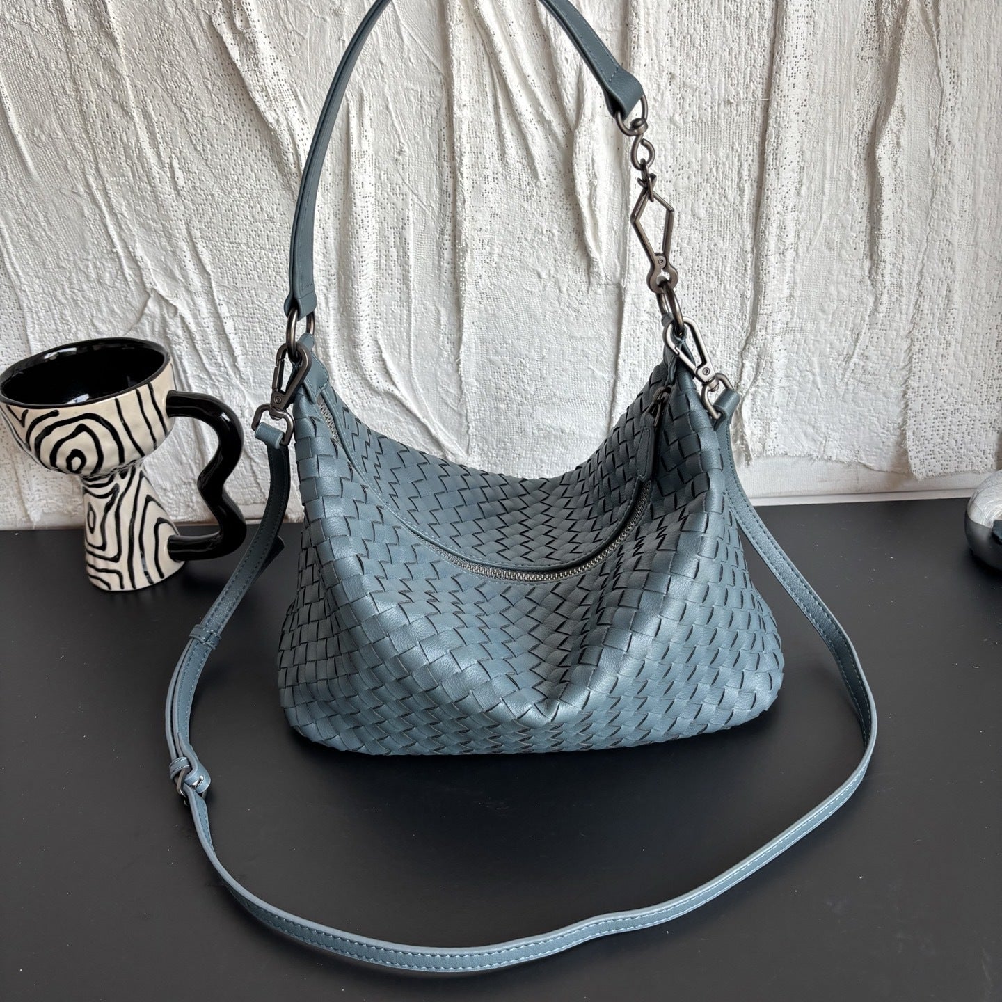 羊皮编织饭盒包饺子包遛狗包慵懒风双肩带腋下包手挽手提斜挎女包