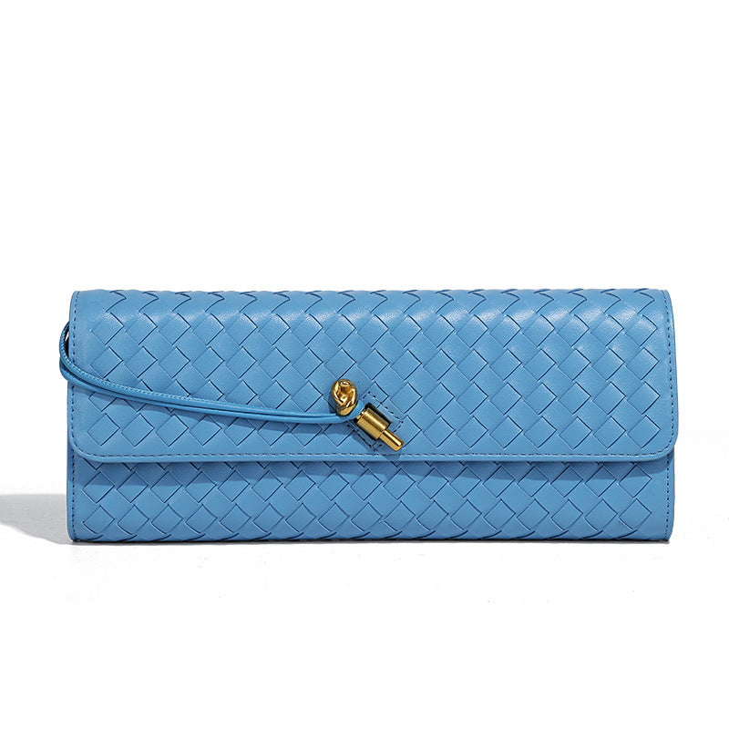 小众高级感编织单肩法棍包时尚精致横款手拿晚宴包百搭女士斜跨包