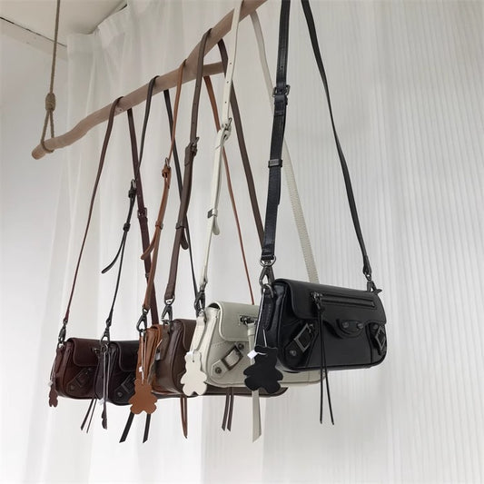 外贸大牌同款植鞣牛皮休闲时尚机车包小包包女新款潮单肩斜挎包