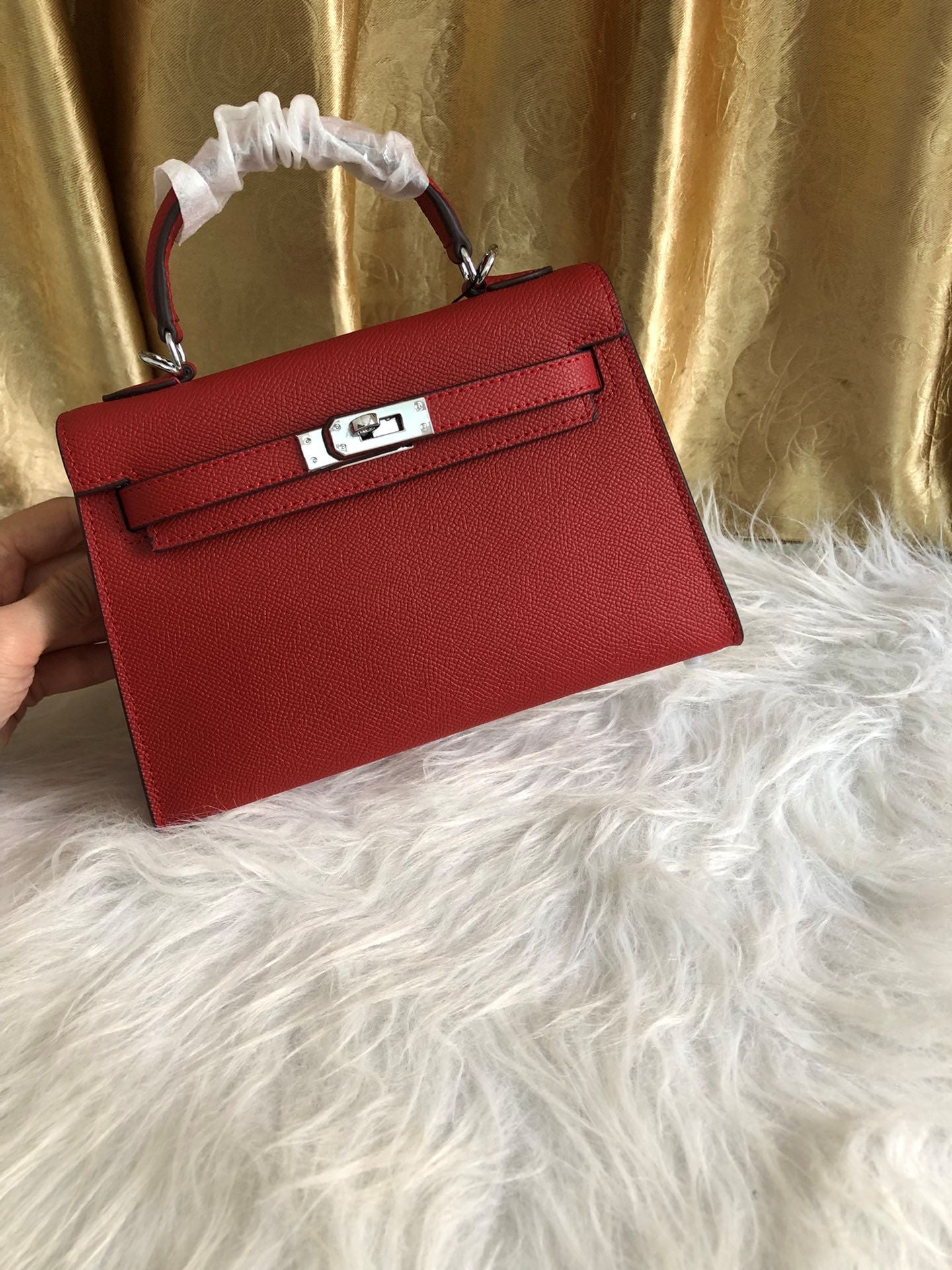 高级感2023新款二代凯莉包真皮女包手提包单肩斜挎潮爆头层