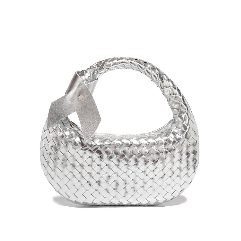 定制高级感腋下包编织手拎女包单肩包时尚大容量饺子包腋下月牙包