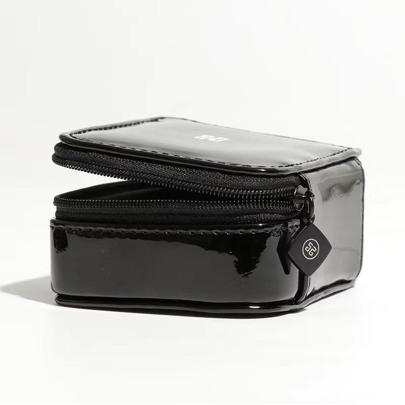 2024新款化妆盒mini收纳口红包高端漆皮带化妆镜小盒子化妆女包包