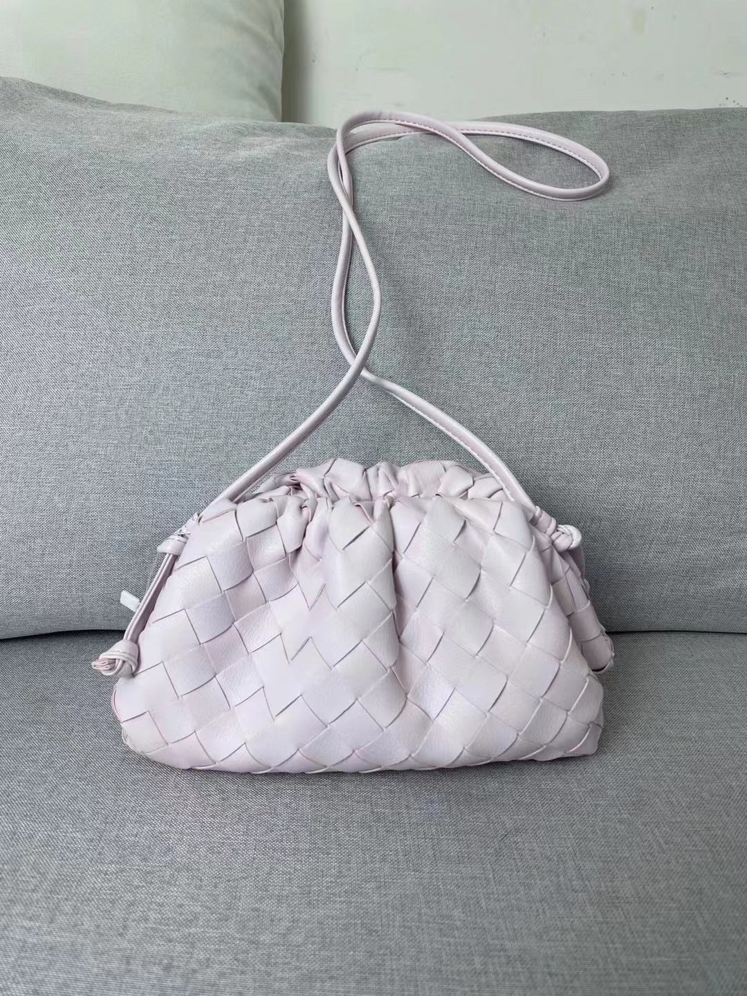 包包女皱褶饺子包真皮云朵包牛皮编织单肩斜挎包阿希歌同款时尚