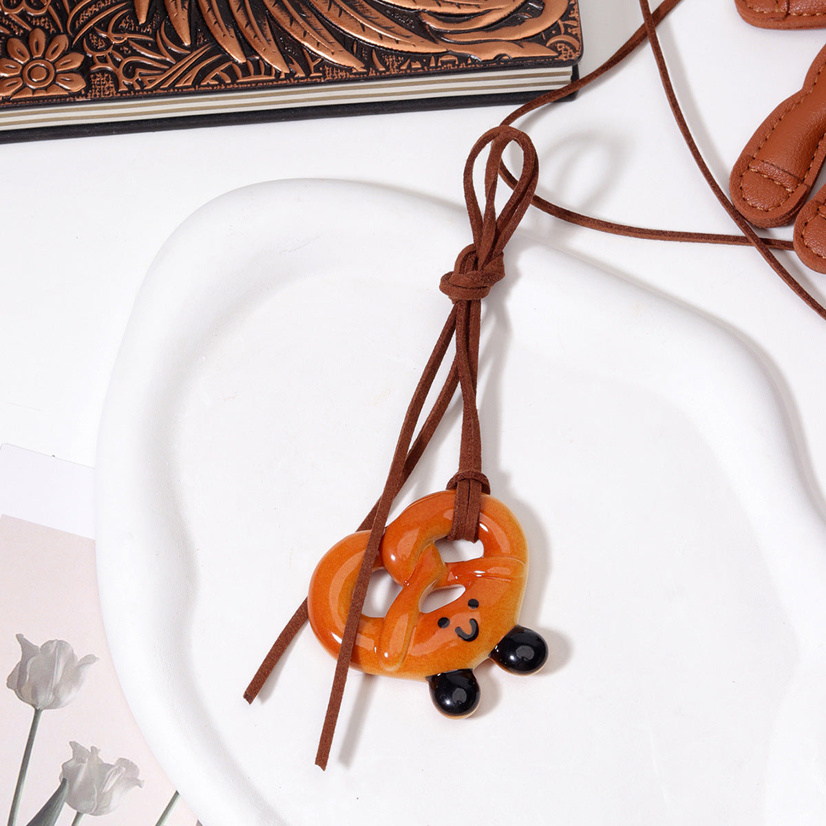 手工DIY碱水面包钥匙扣秋冬美拉德系可爱面包挂件学生情侣书包装