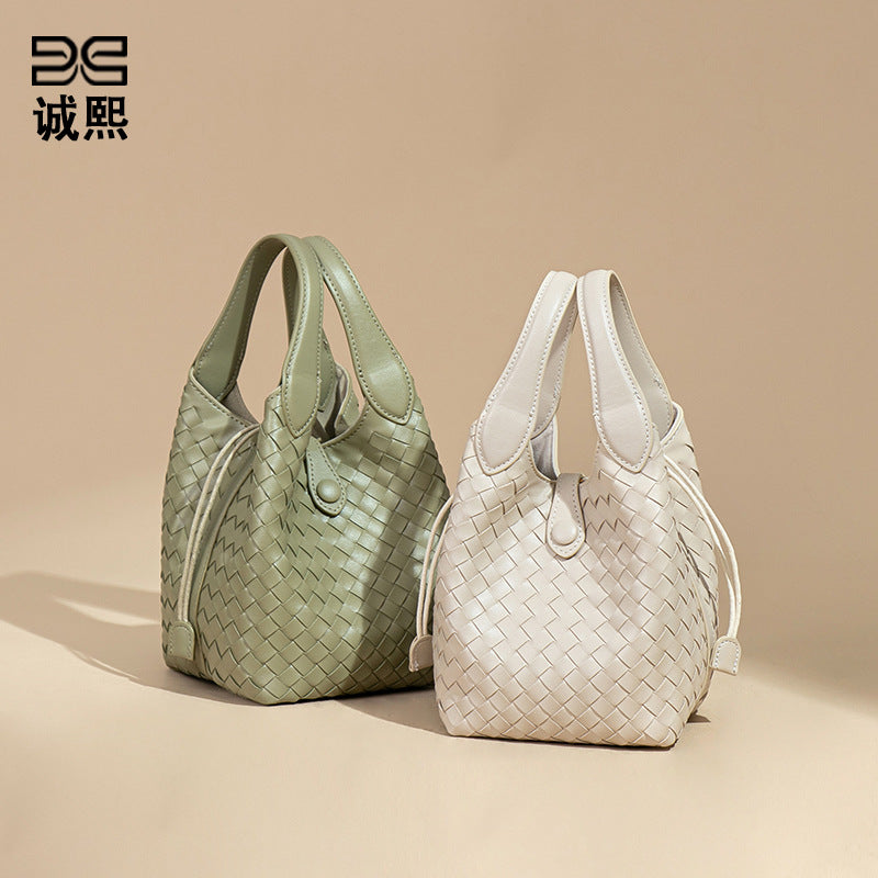 高级感菜篮子水桶包时尚编织女包简约百搭手提包子母单肩斜跨包潮