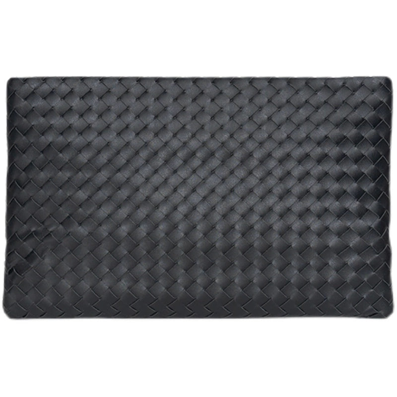 X&BV手包男真皮男士手拿包大容量商务休闲编织手抓包夹包信封包男