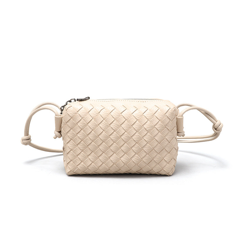夏季新款马卡龙小巧手工编织批发女包简约纯色时尚百搭斜挎小方包