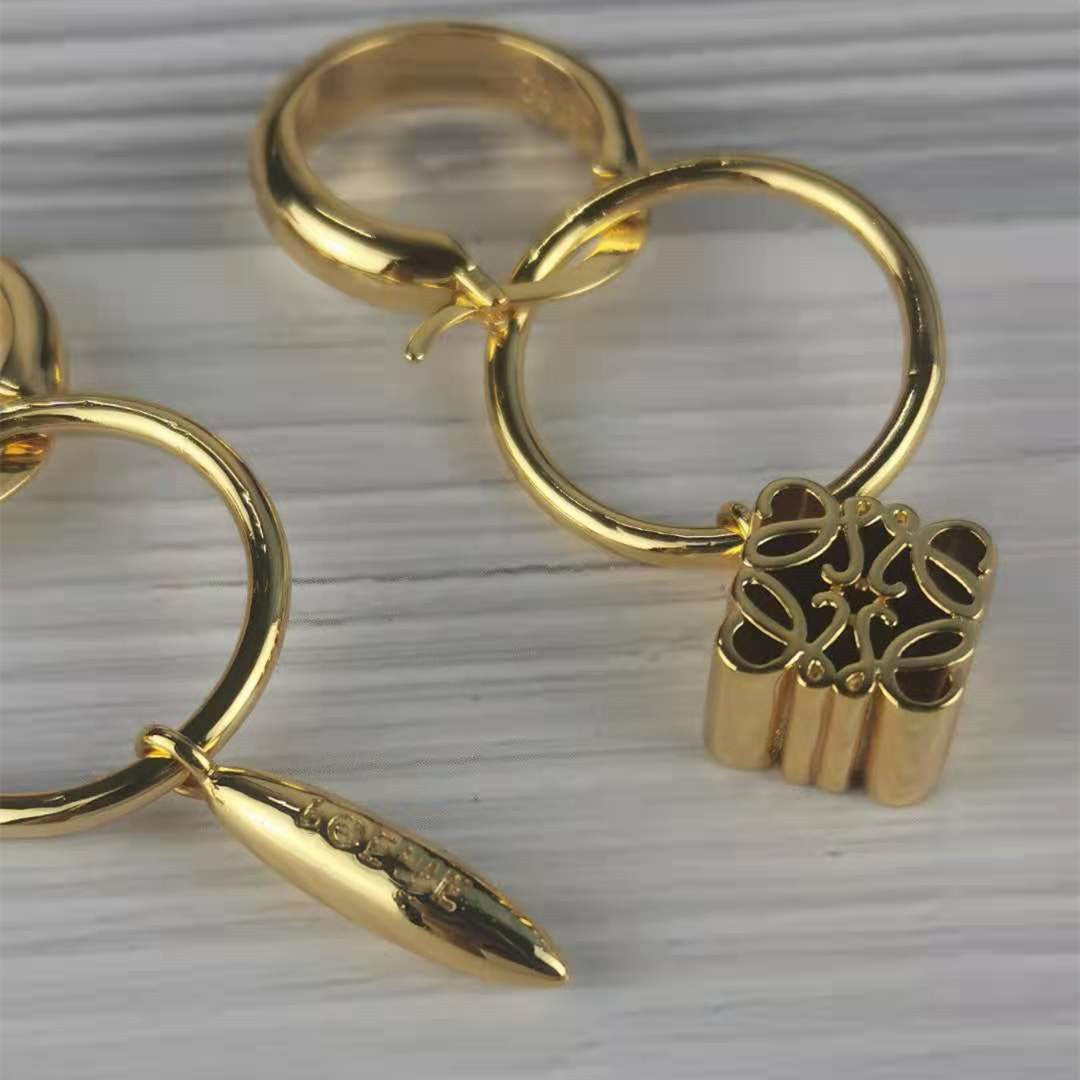 罗家立体镂空月饼方块耳环可拆卸耳钉复古高级感耳饰不对称耳圈