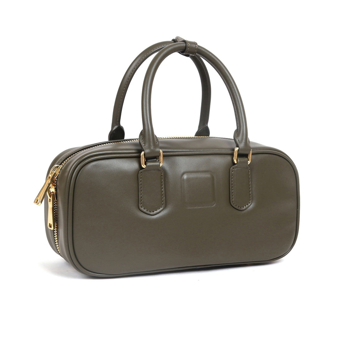 新款ins时尚款保龄球包枕头包百搭横款手提包波士顿包单肩斜挎包