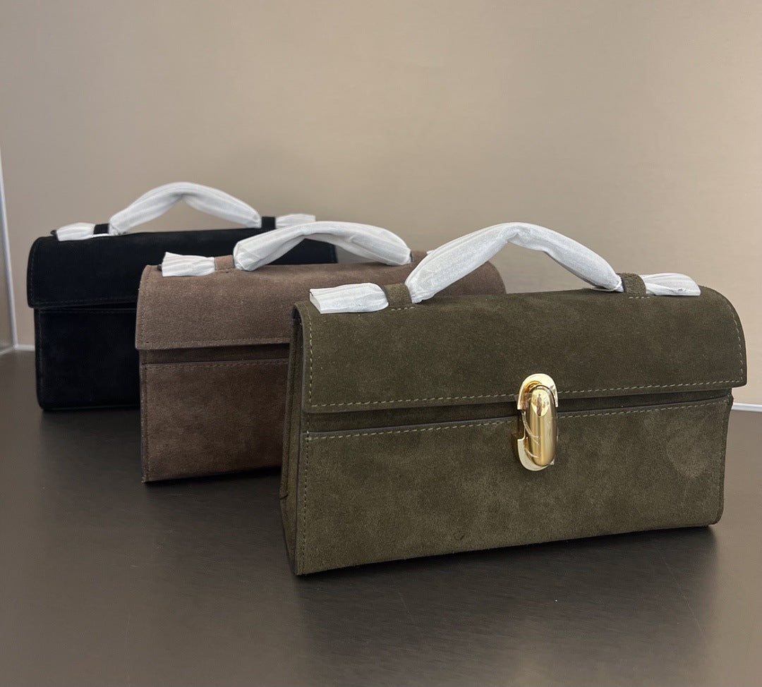 高品质savette手提包牛皮手拎小方包单肩斜挎包感手拿包一件代发