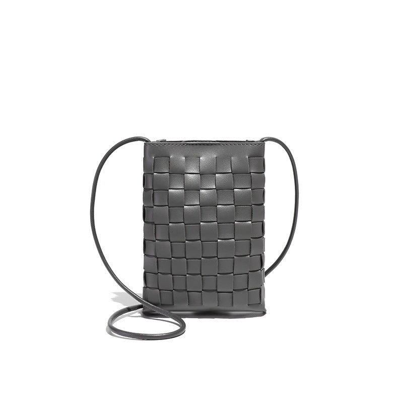 2025新款手机包包女外贸复古时尚手工编织包欧美简约百搭单肩斜跨