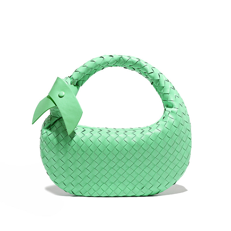 跨境潮流手工编织包包时尚休闲复古饺子包通勤百搭手拎女包单肩包