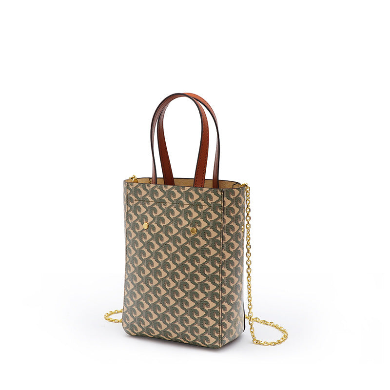 时尚简约轻奢女士手提单肩斜挎包质感潮休闲狗牙女款大容量托特包