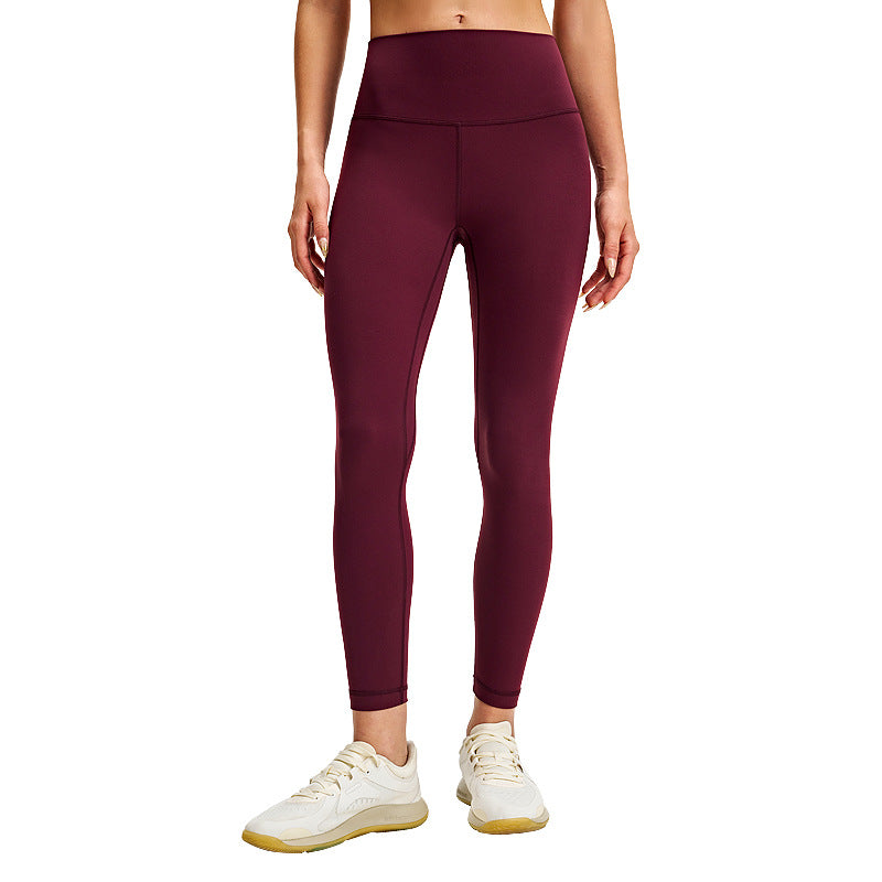 裸感lulu瑜伽裤女无尺码高腰弹力健身裤蜜桃提臀磨毛运动紧身裤