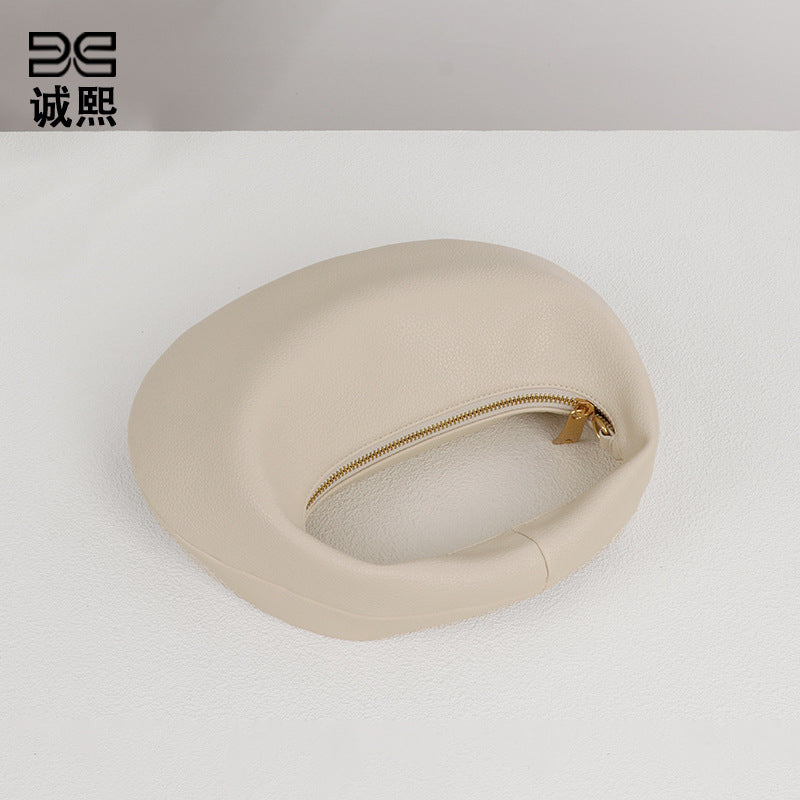 韩版小清新手拎饺子包小巧百搭pu月牙包单肩小包休闲轻便斜挎女包