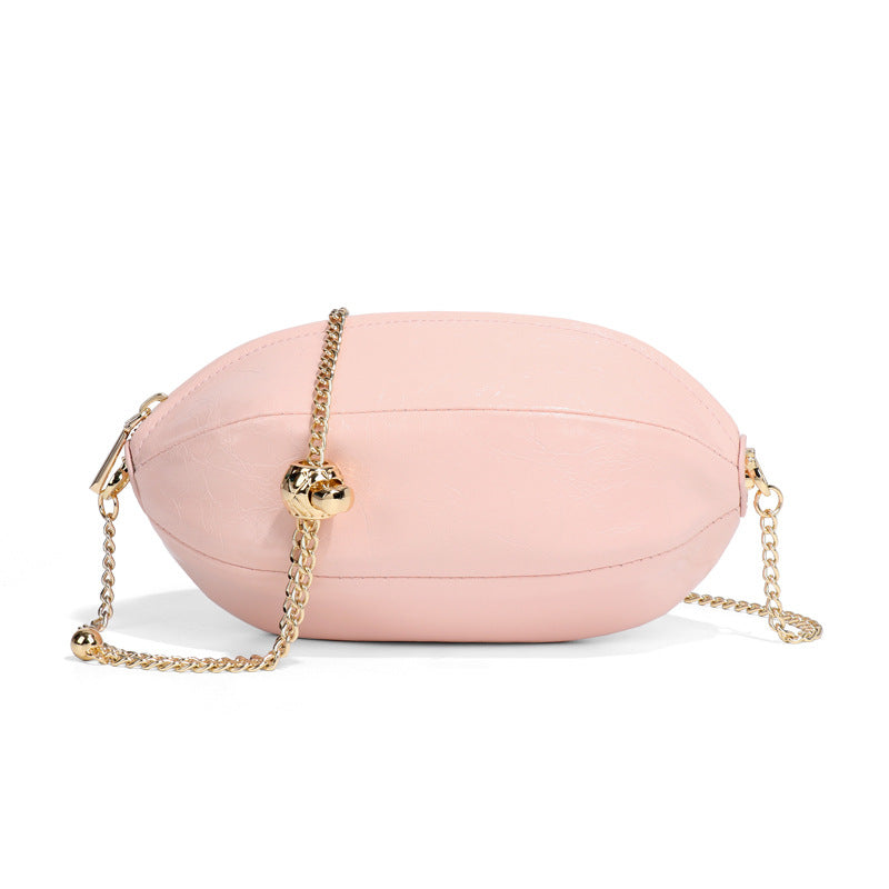 外贸出口个性橄榄球包韩版潮流小金球斜挎女包网红直播爆款单肩包