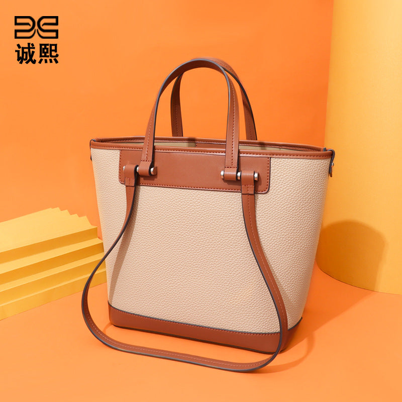 女包新款潮时尚大容量通勤手提包休闲百搭托特包高级感小众单肩包