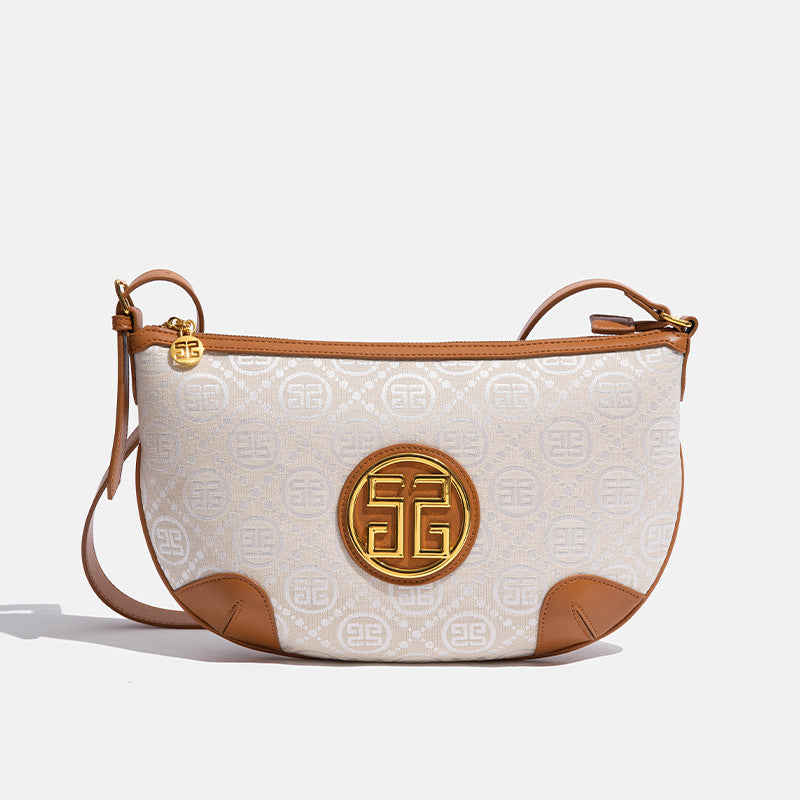 跨境外贸高级感批发女包休闲单肩斜挎大容量半月包时尚小众腋下包