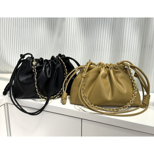 高品质Flamenco云朵包抽绳福袋包头层羊皮腋下包斜挎单肩包女包