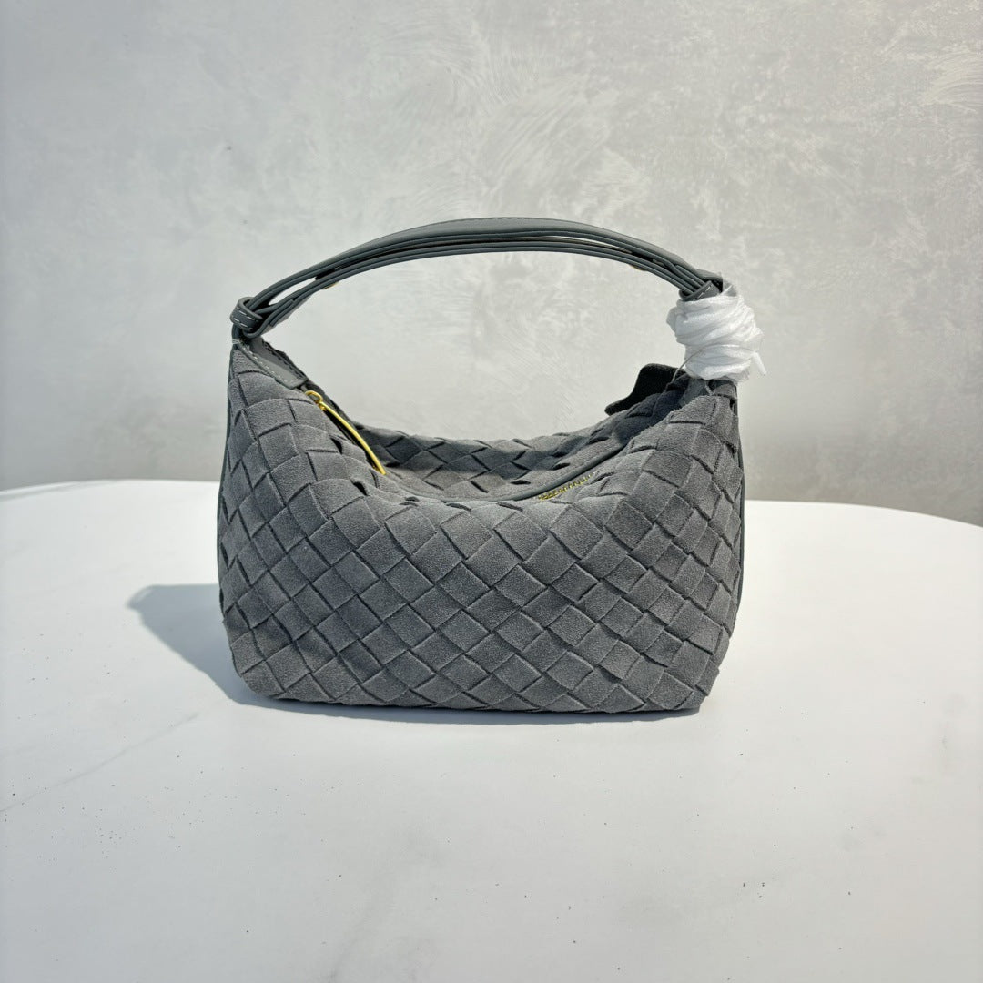 腋下包高级感真皮编织包24新款软皮包女手提手挽包百搭简约质感