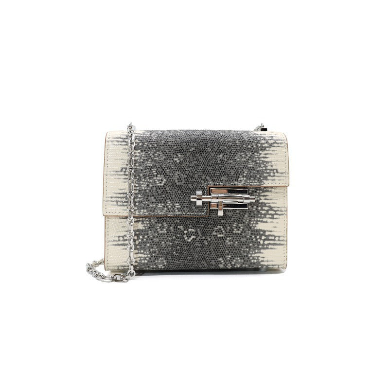 高品质 蜥蜴纹牛皮链条迷你插销包 时髦好搭配气质小方包一件代发